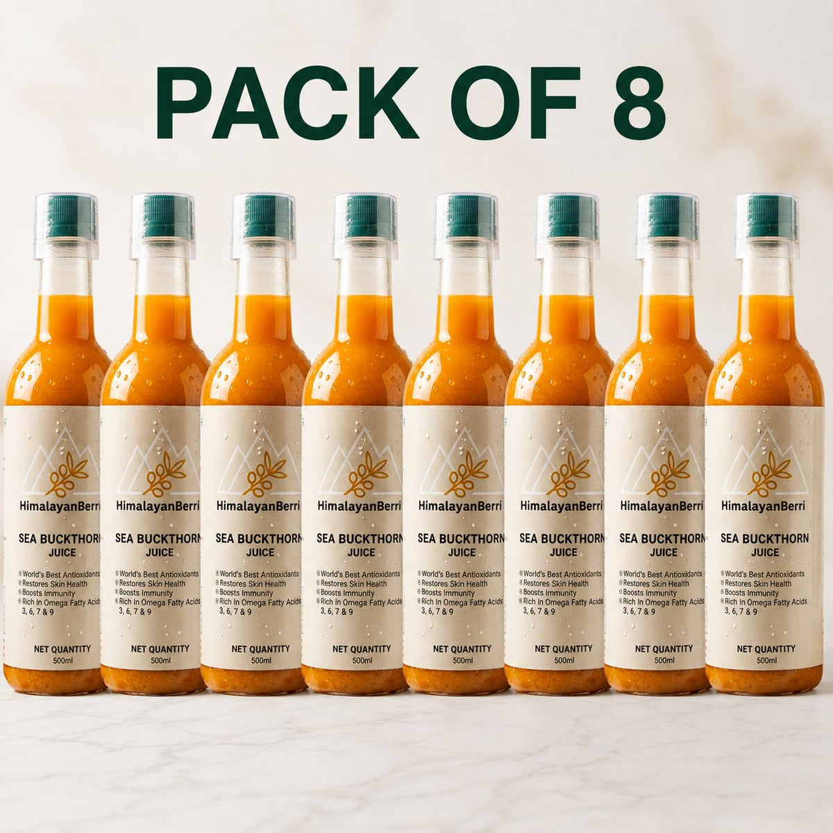 Pack of 8 100% Natural Himalayan Sea Buckthorn Pulp Pure Superfood for Immunity, Skin & Daily Wellness
