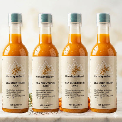 Pack of 4 | 100% Natural Himalayan Sea Buckthorn Pulp Pure Superfood for Immunity, Skin & Daily Wellness